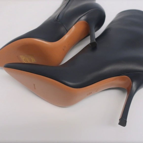 The Row Gloria Ankle Boots Navy Leather - Picture 8 of 8